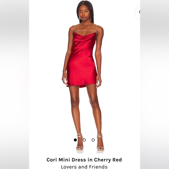 Lovers + Friends Dresses & Skirts - Lovers and Friends Cori Mini Dress in Cherry Red NEVER WORN gold straps SMALL
